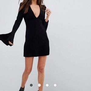 NWT Free People Trumpet Sleeve Mini Dress